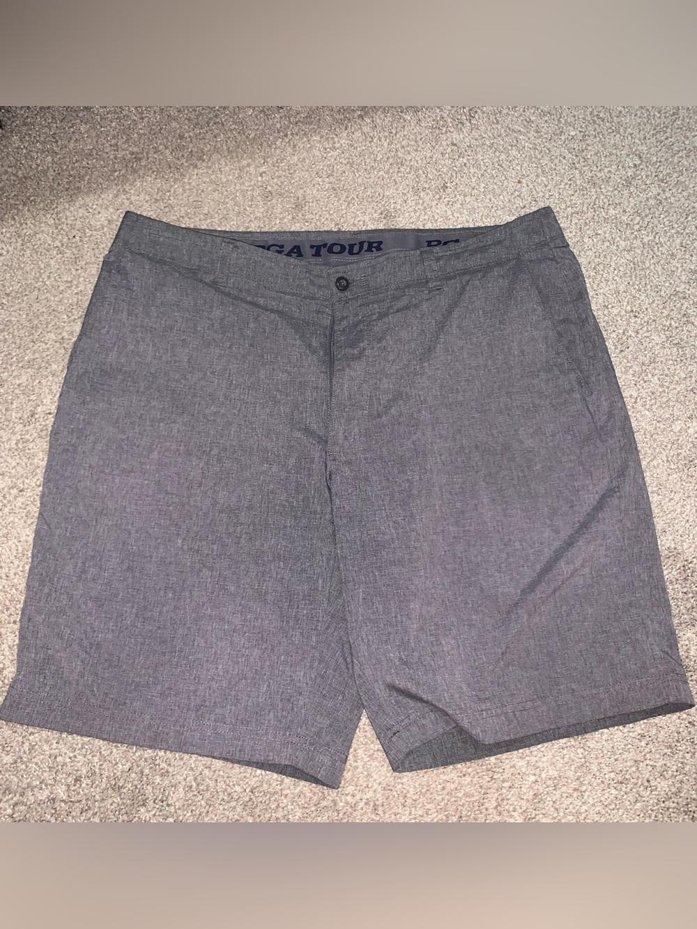 PGA Tour Men's Charcoal Flat-Front Shorts
